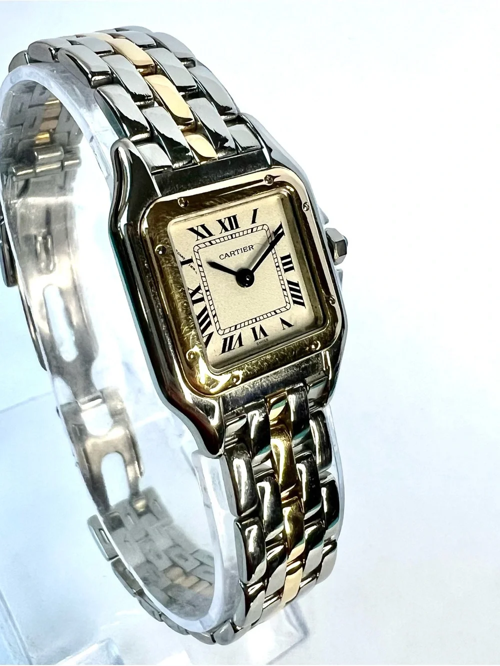 CARTIER PANTHERE Quartz 23mm 1 Row Gold Watch Cream Dial